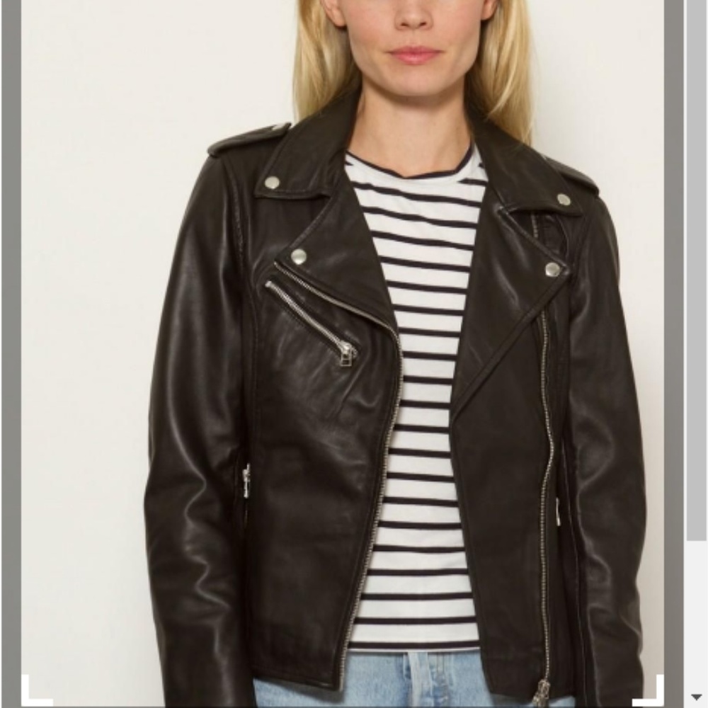 GOOSECRAFT Leather Biker Jacket Biker496  XS